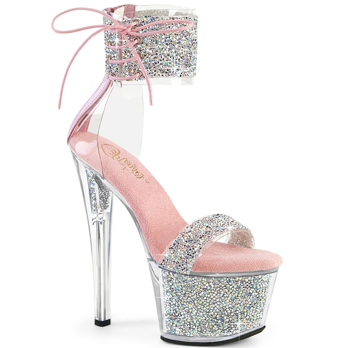 SKY-327RSI Silver Multi Rhinestones Baby Pink/Silver Rhinestones