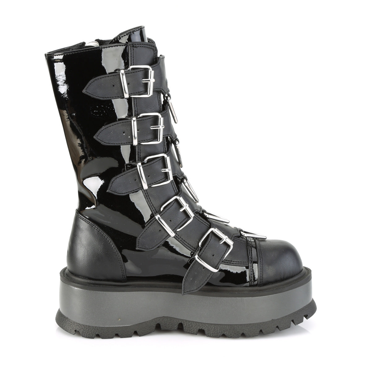 SLACKER-160 Black Patent Vegan Leather