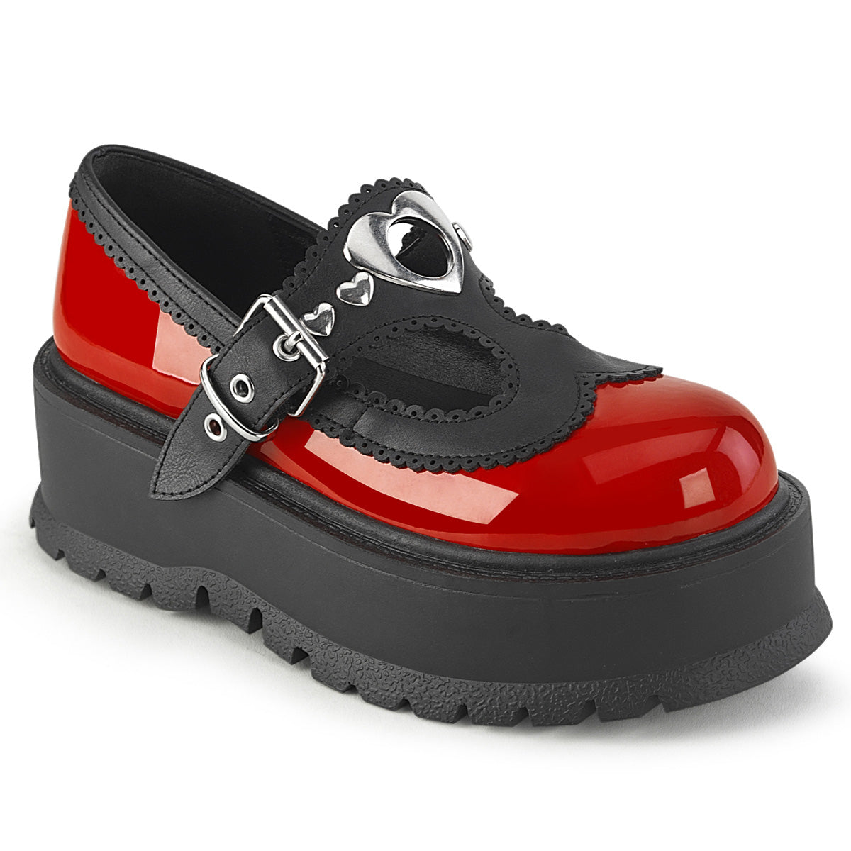 SLACKER-23 Red-Black Vegan Leather