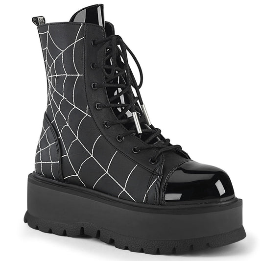 SLACKER-88 Black Vegan Leather Patent