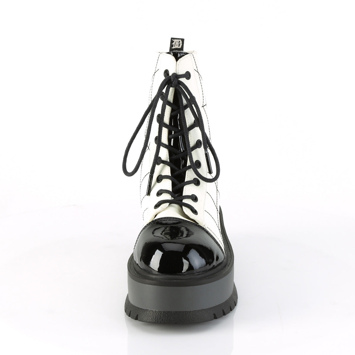 SLACKER-88 White Glow Vegan Leather Black Patent