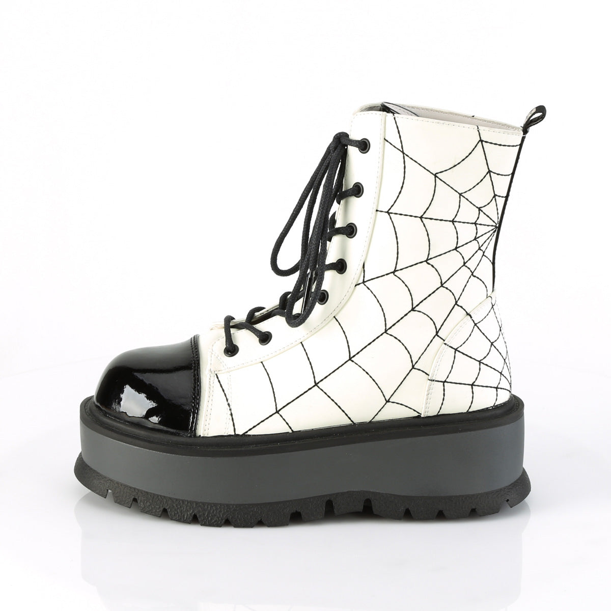 SLACKER-88 White Glow Vegan Leather Black Patent