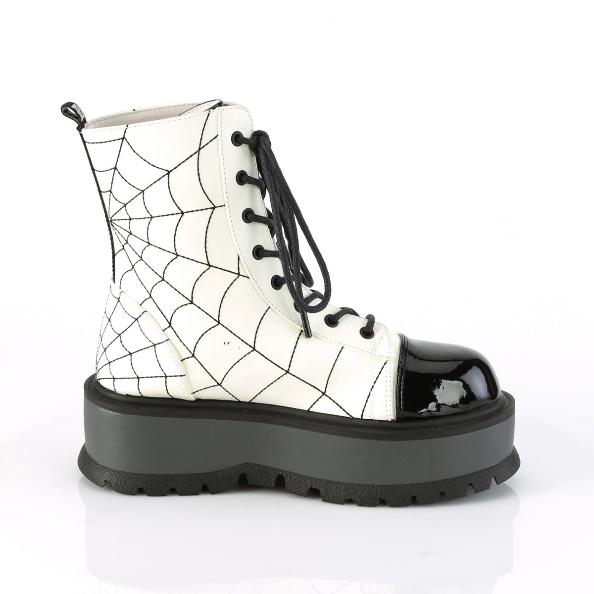 SLACKER-88 White Glow Vegan Leather Black Patent