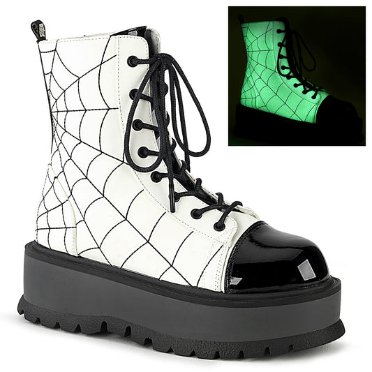 SLACKER-88 White Glow Vegan Leather Black Patent